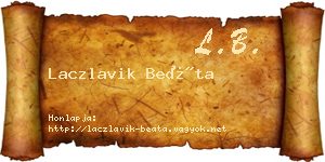 Laczlavik Beáta névjegykártya